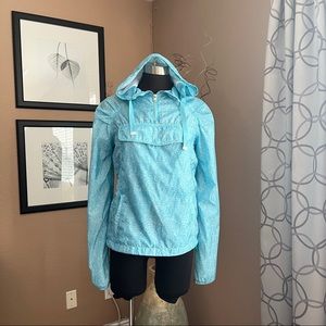 LORNA JANE Hooded Pullover Windbreaker Womens Size Small Blue